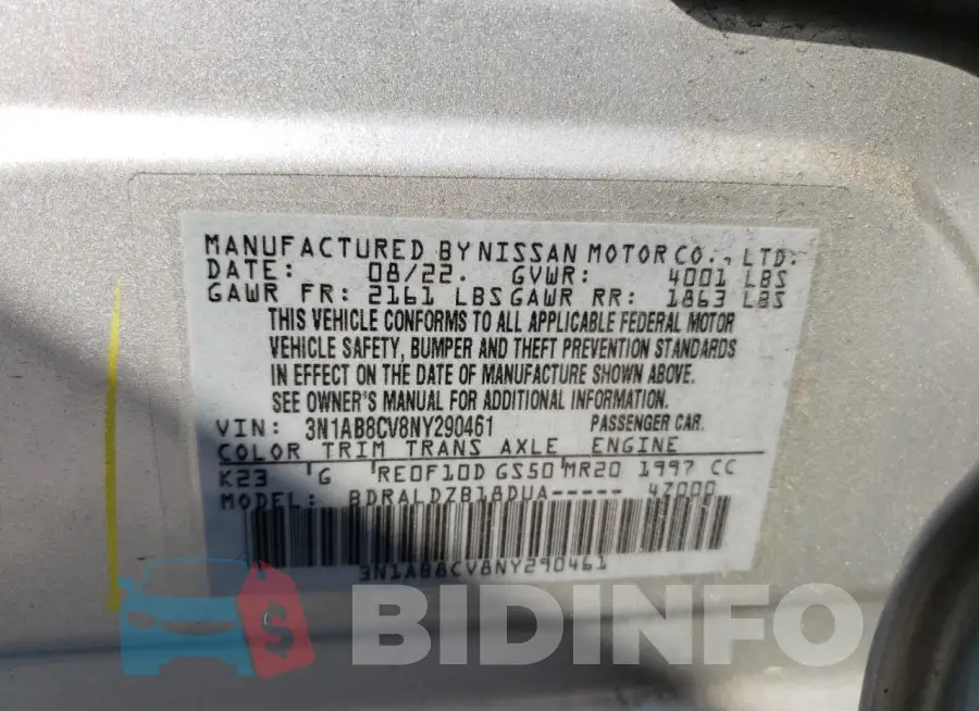 3N1AB8CV8NY290461 Photo# 12