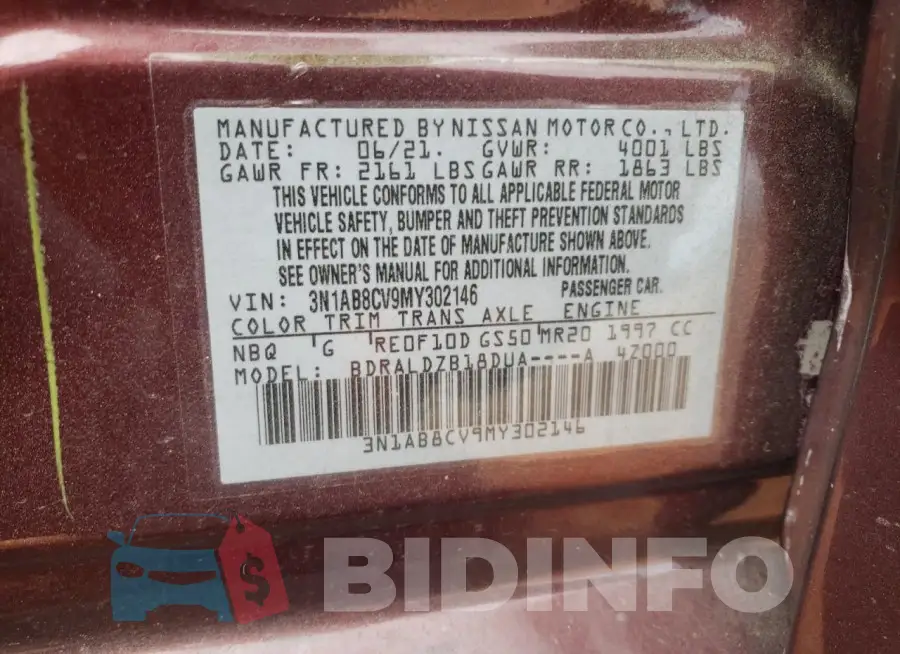 3N1AB8CV9MY302146 Photo# 12