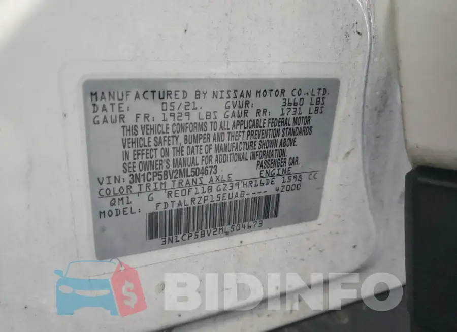 3N1CP5BV2ML504673 Photo# 12