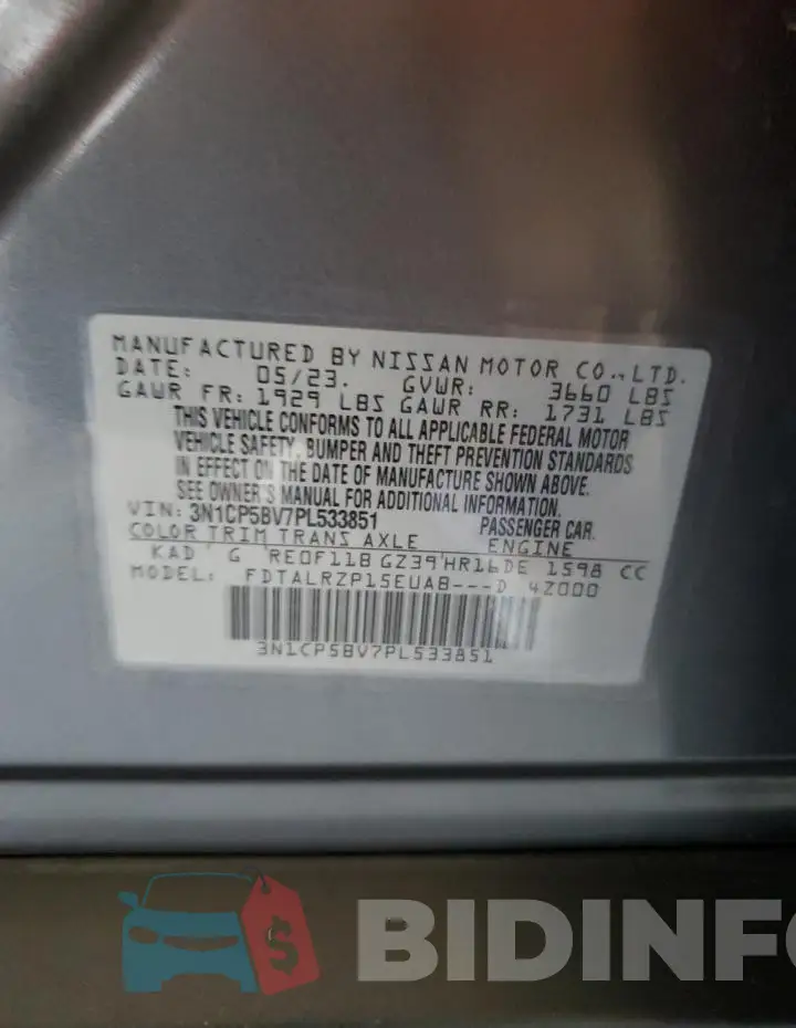 3N1CP5BV7PL533851 Photo# 12