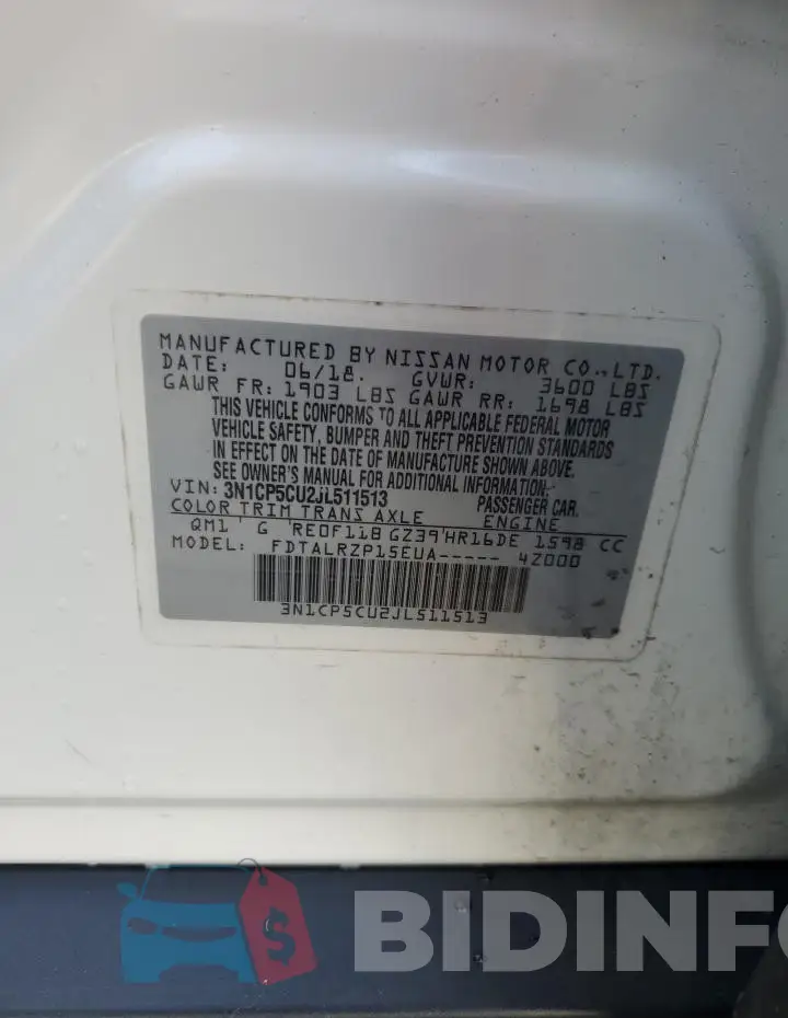 3N1CP5CU2JL511513 Photo# 12