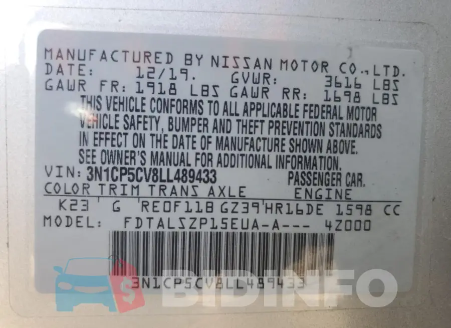 3N1CP5CV8LL489433 Photo# 12