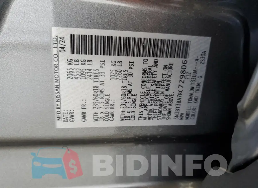 5N1BT3BA7RC729806 Photo# 13