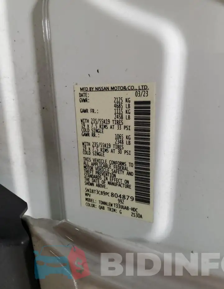 5N1BT3CB9PC804879 Photo# 14