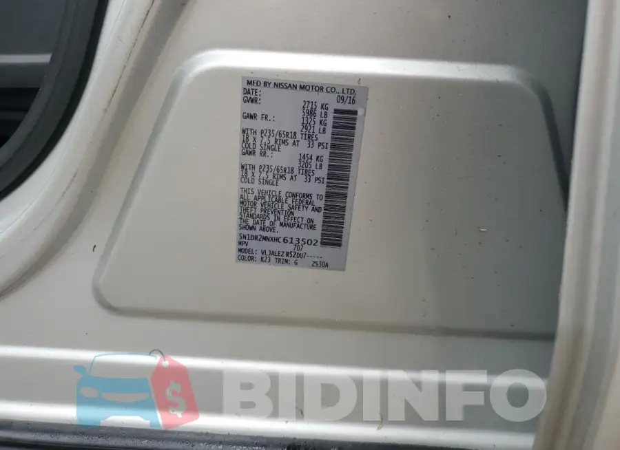 5N1DR2MNXHC613502 Photo# 14