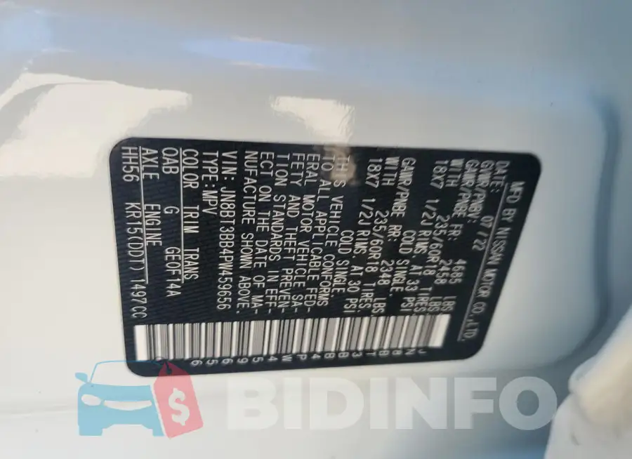 JN8BT3BB4PW459656 Photo# 12
