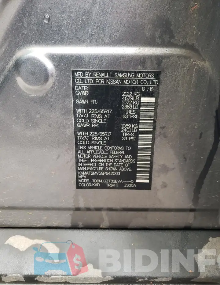 KNMAT2MV5GP642003 Photo# 13