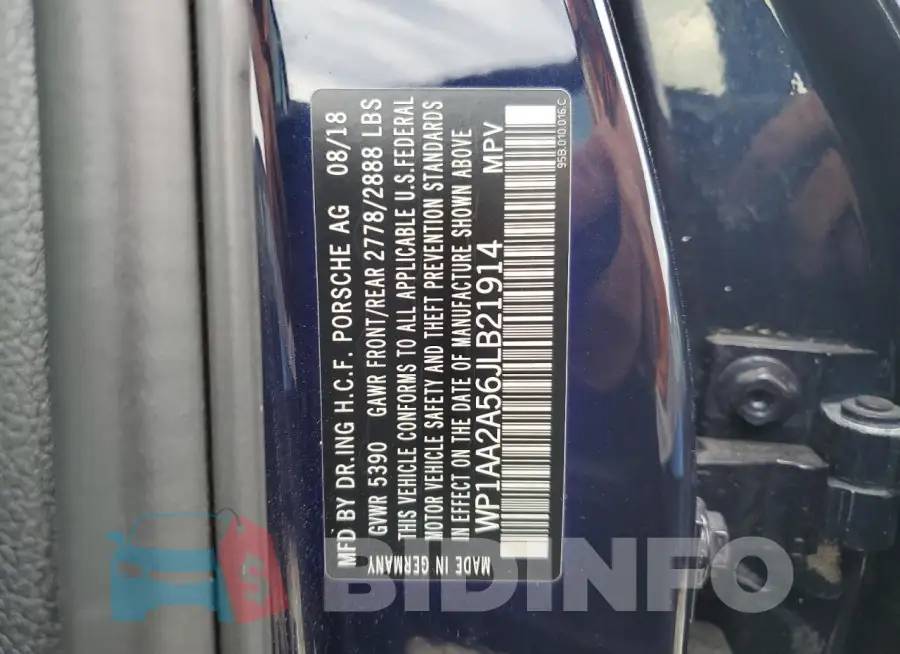 WP1AA2A56JLB21914 Photo# 13