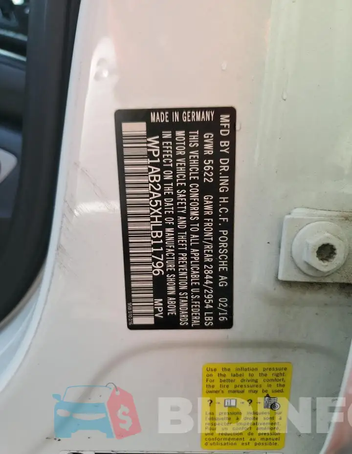 WP1AB2A5XHLB11796 Photo# 13