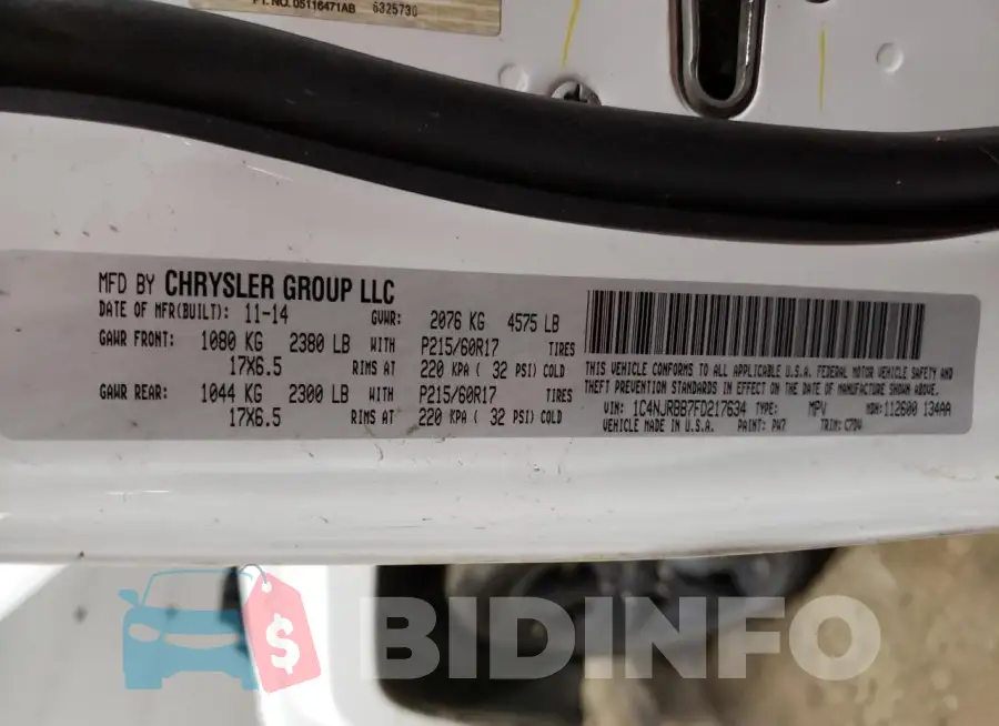 1C4NJRBB7FD217634 Photo# 12