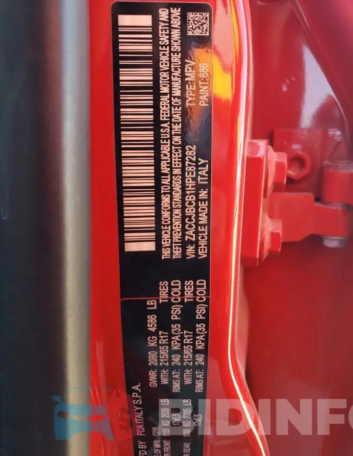 ZACCJBCB1HPE87282 Photo# 13