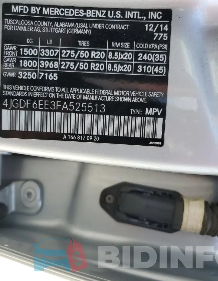 4JGDF6EE3FA525513 Photo# 13