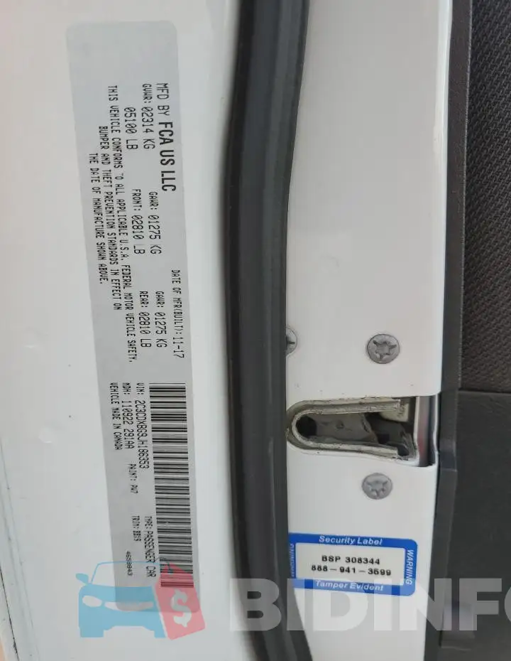 2C3CDXBG9JH186353 Photo# 13