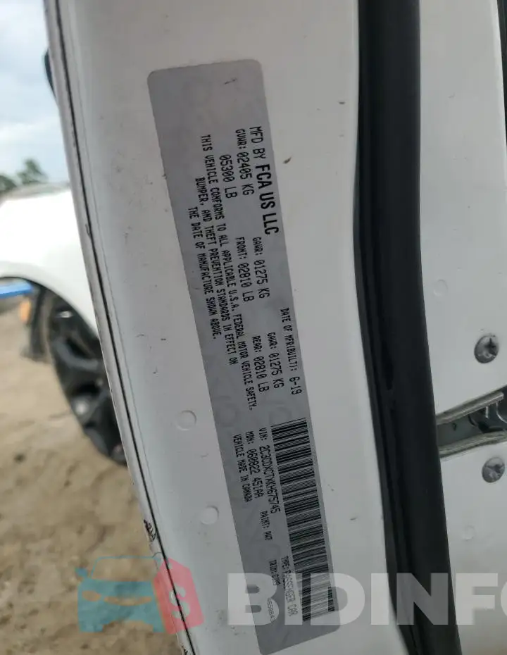 2C3CDXCTXKH675745 Photo# 12