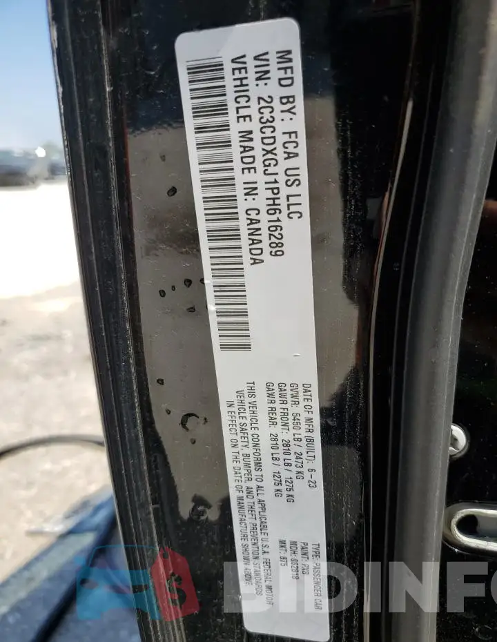 2C3CDXGJ1PH616289 Photo# 13