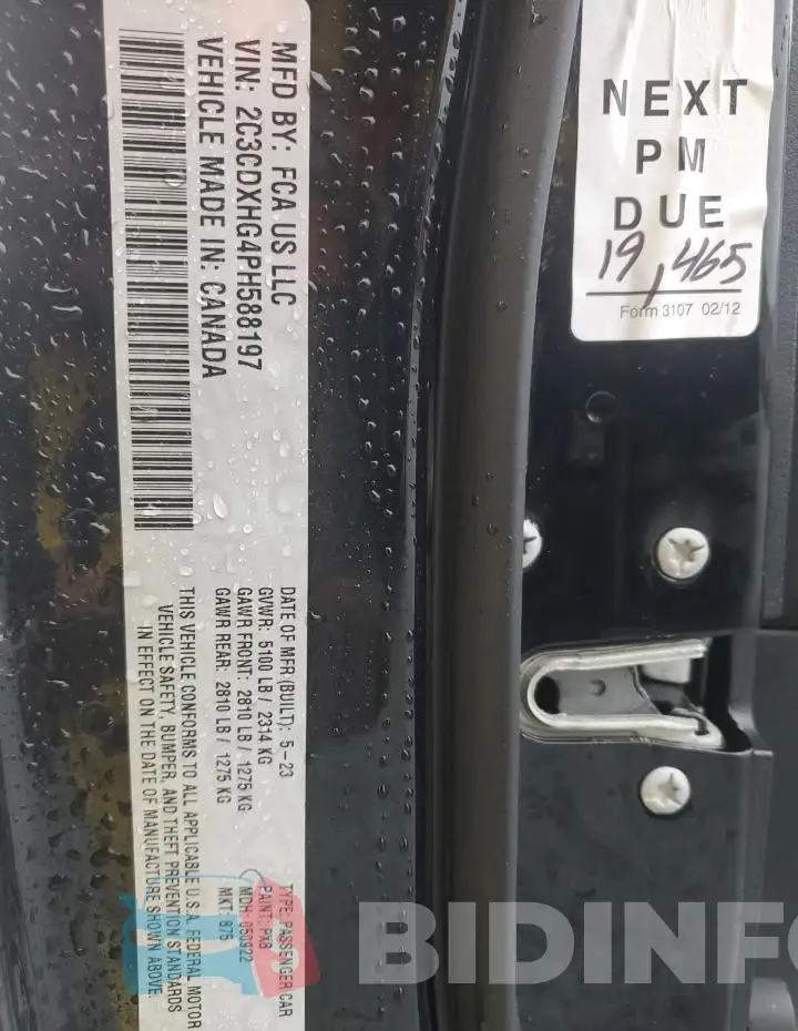 2C3CDXHG4PH588197 Photo# 12