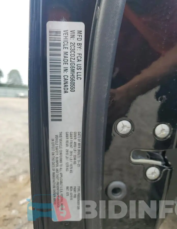 2C3CDZJG6MH560550 Photo# 12