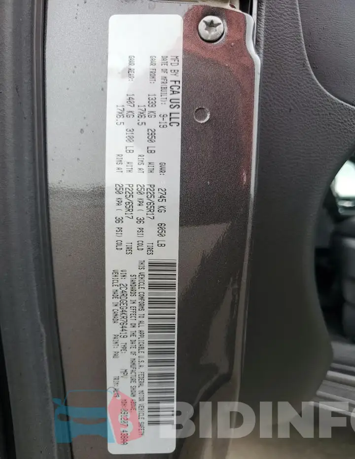 2C4RDGEG4KR764419 Photo# 14