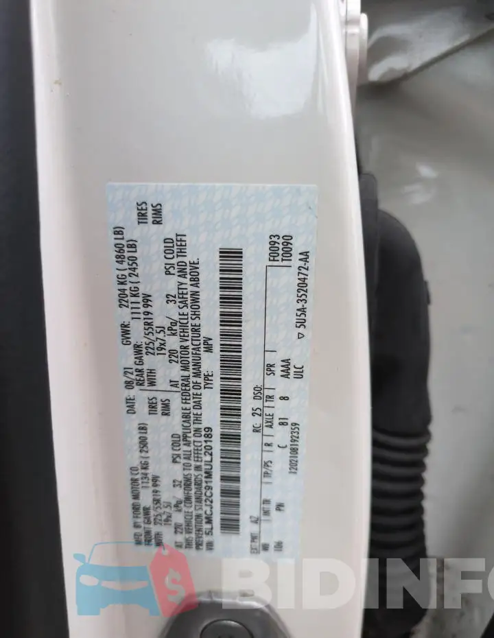 5LMCJ2C91MUL20189 Photo# 14