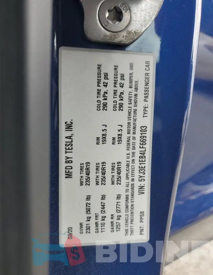 5YJ3E1EB4LF669103 Photo# 13