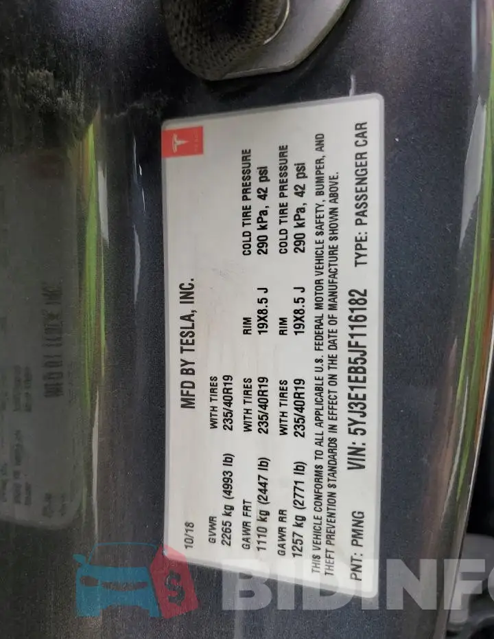 5YJ3E1EB5JF116182 Photo# 12