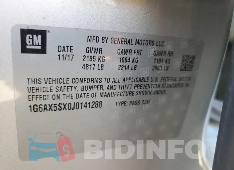 1G6AX5SX0J0141288 Photo# 13