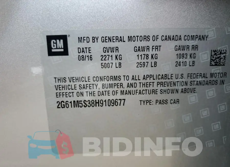 2G61M5S38H9109677 Photo# 13
