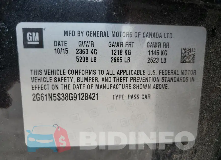 2G61N5S38G9128421 Photo# 12