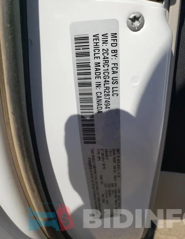 2C4RC1CG4LR287494 Photo# 13