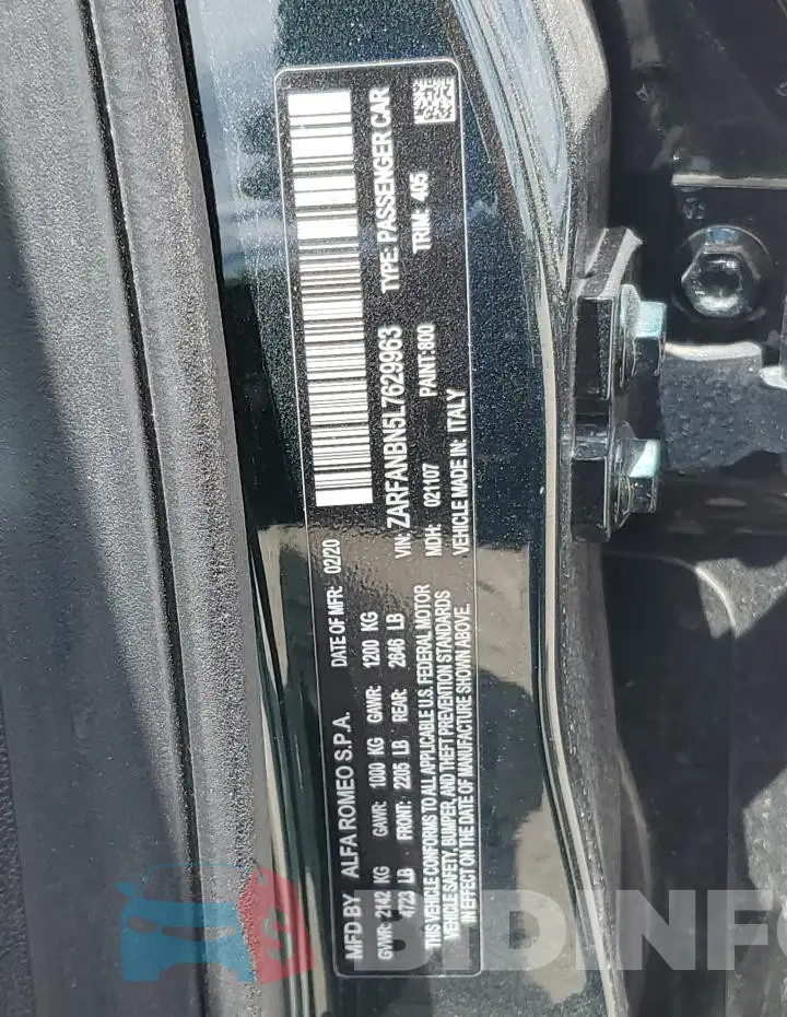 ZARFANBN5L7629963 Photo# 12