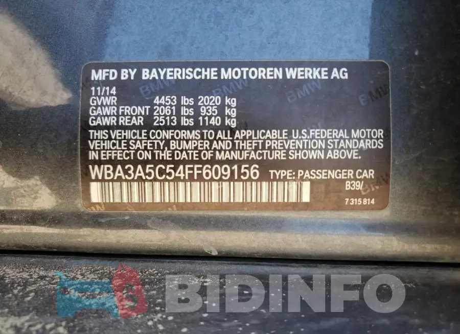 WBA3A5C54FF609156 Photo# 12