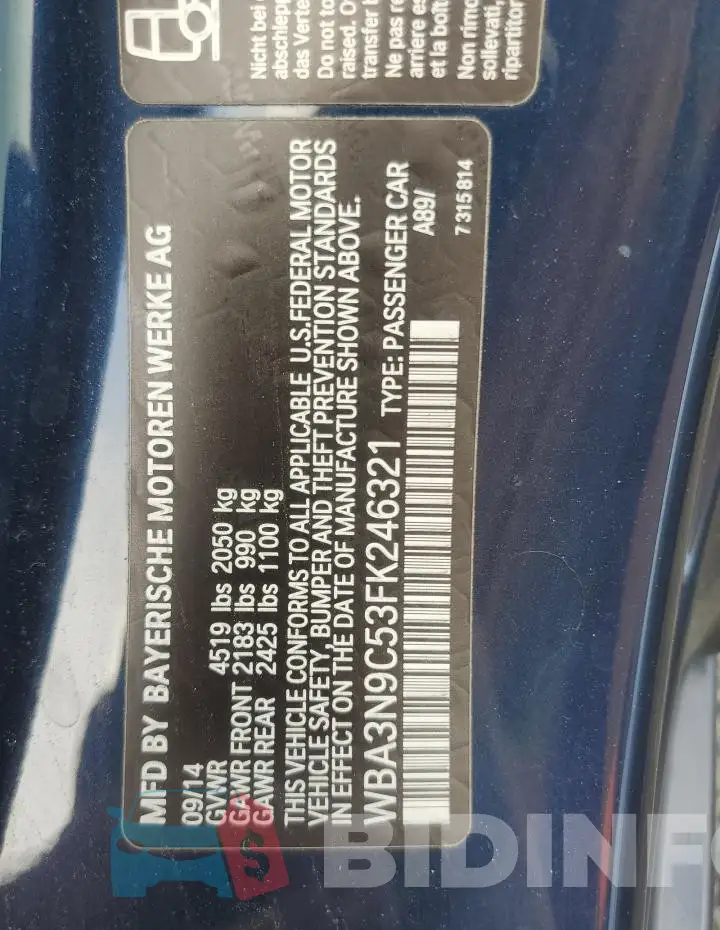 WBA3N9C53FK246321 Photo# 12