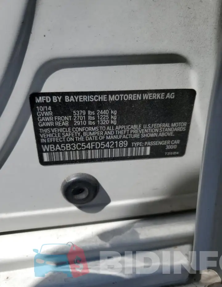 WBA5B3C54FD542189 Photo# 12