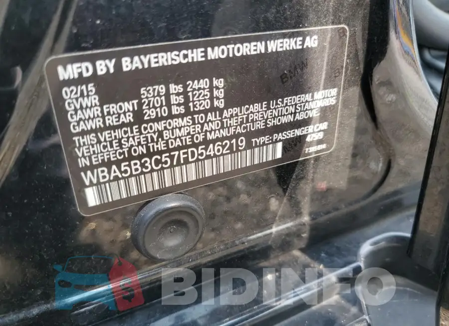 WBA5B3C57FD546219 Photo# 12