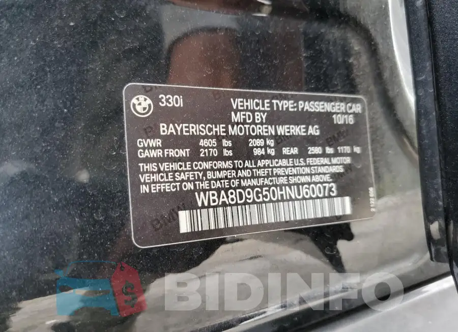 WBA8D9G50HNU60073 Photo# 12