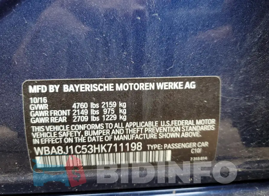 WBA8J1C53HK711198 Photo# 12