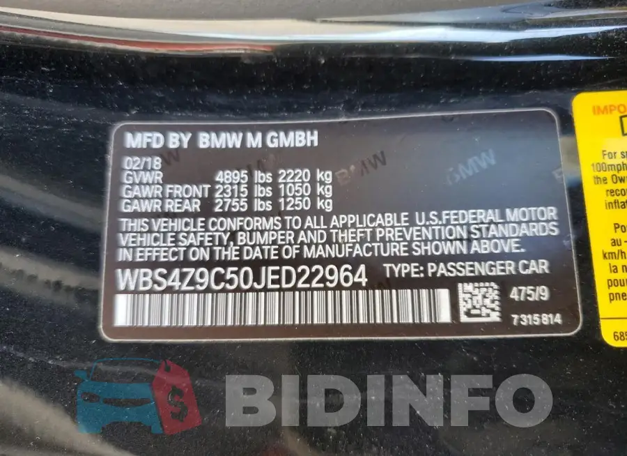 WBS4Z9C50JED22964 Photo# 12