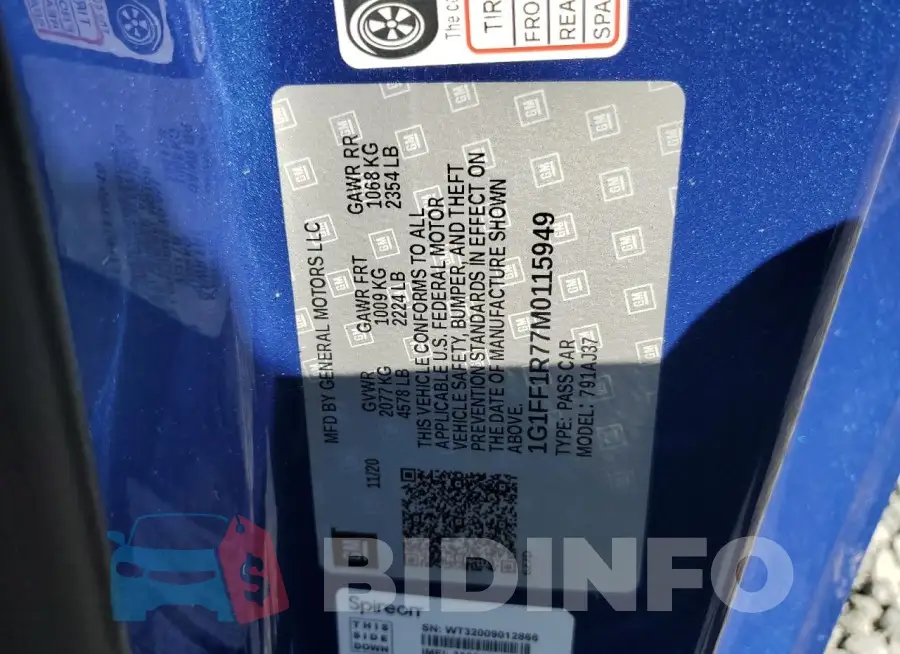 1G1FF1R77M0115949 Photo# 12