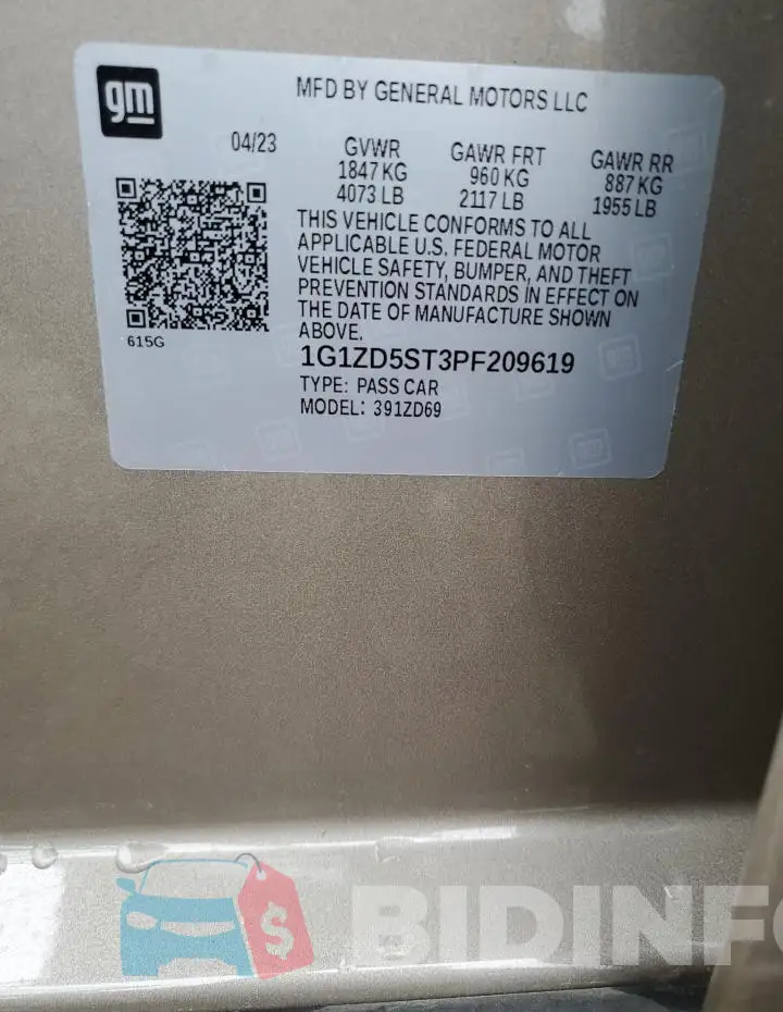 1G1ZD5ST3PF209619 Photo# 12