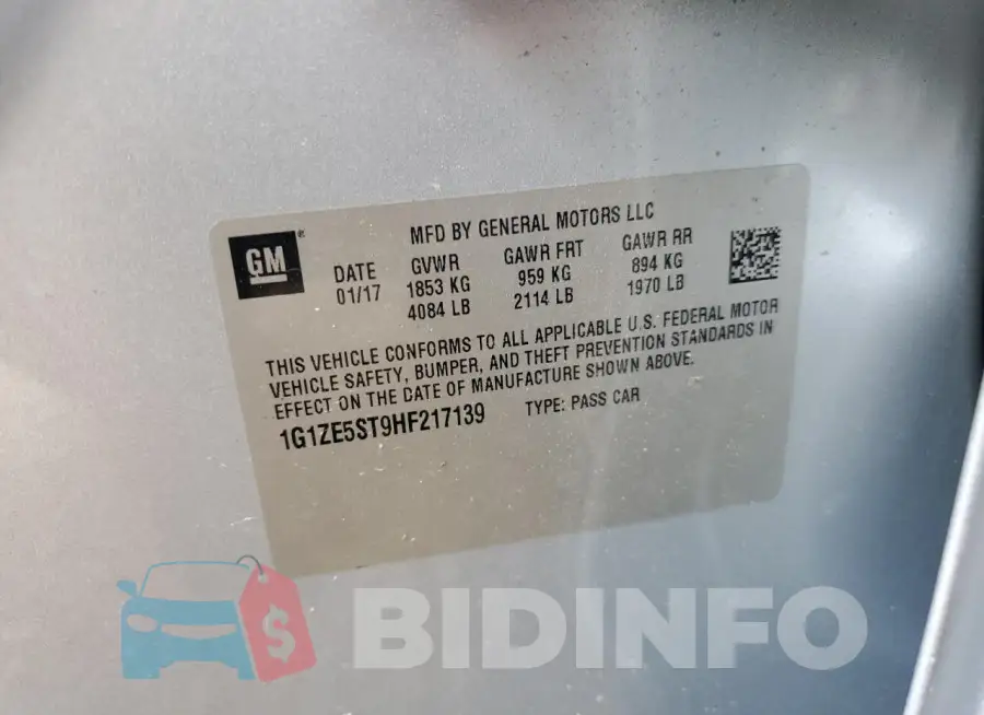 1G1ZE5ST9HF217139 Photo# 13