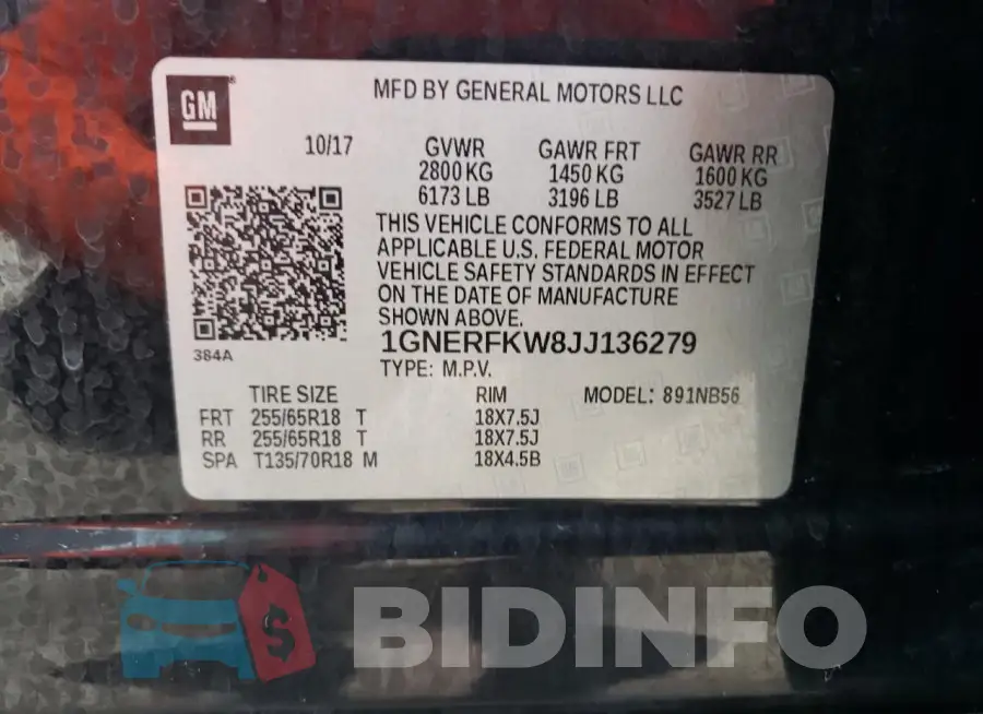 1GNERFKW8JJ136279 Photo# 13