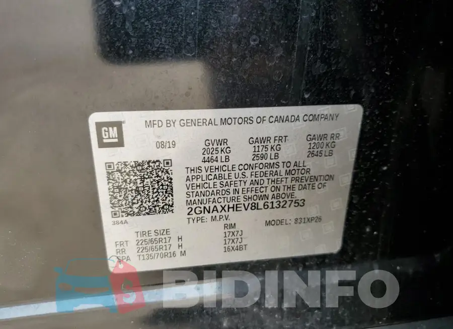 2GNAXHEV8L6132753 Photo# 13