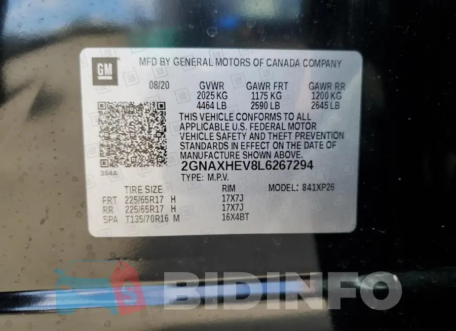 2GNAXHEV8L6267294 Photo# 13