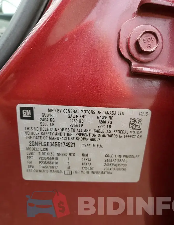 2GNFLGE34G6174921 Photo# 14