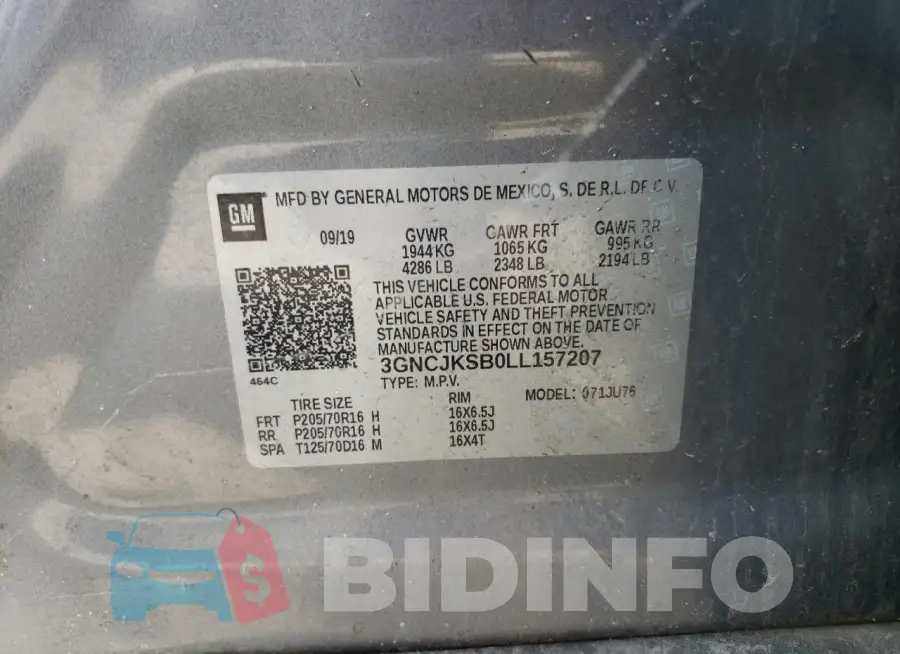 3GNCJKSB0LL157207 Photo# 13