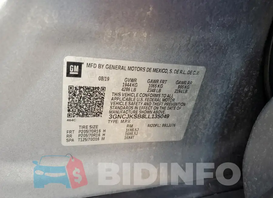 3GNCJKSB8LL135049 Photo# 13