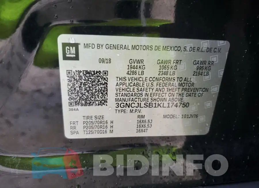 3GNCJLSB1KL174750 Photo# 14