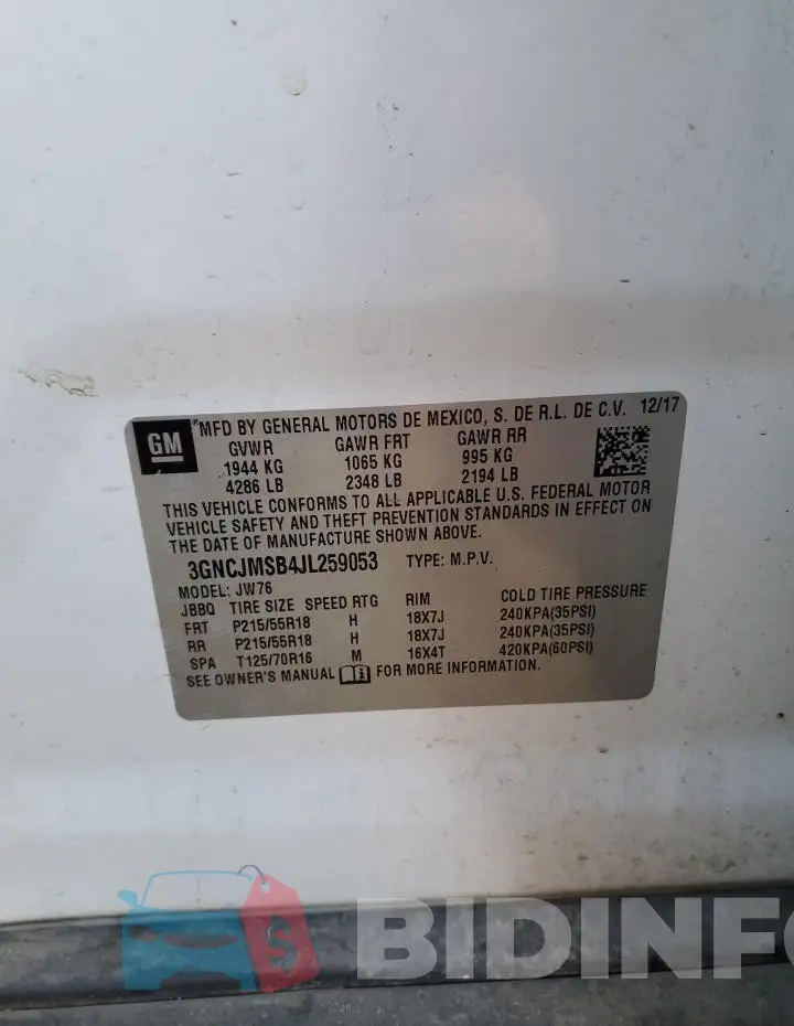 3GNCJMSB4JL259053 Photo# 13