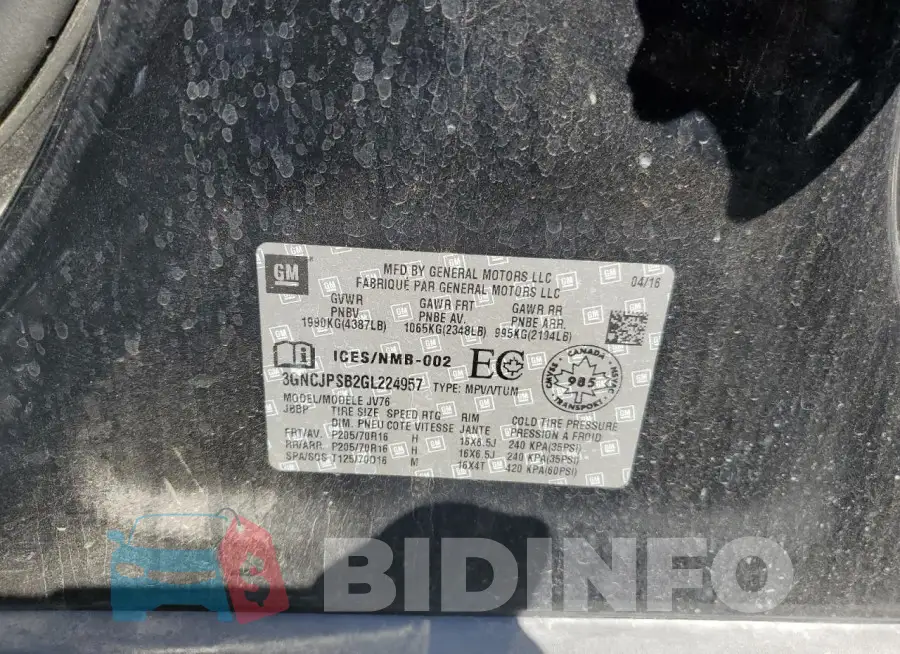 3GNCJPSB2GL224957 Photo# 13