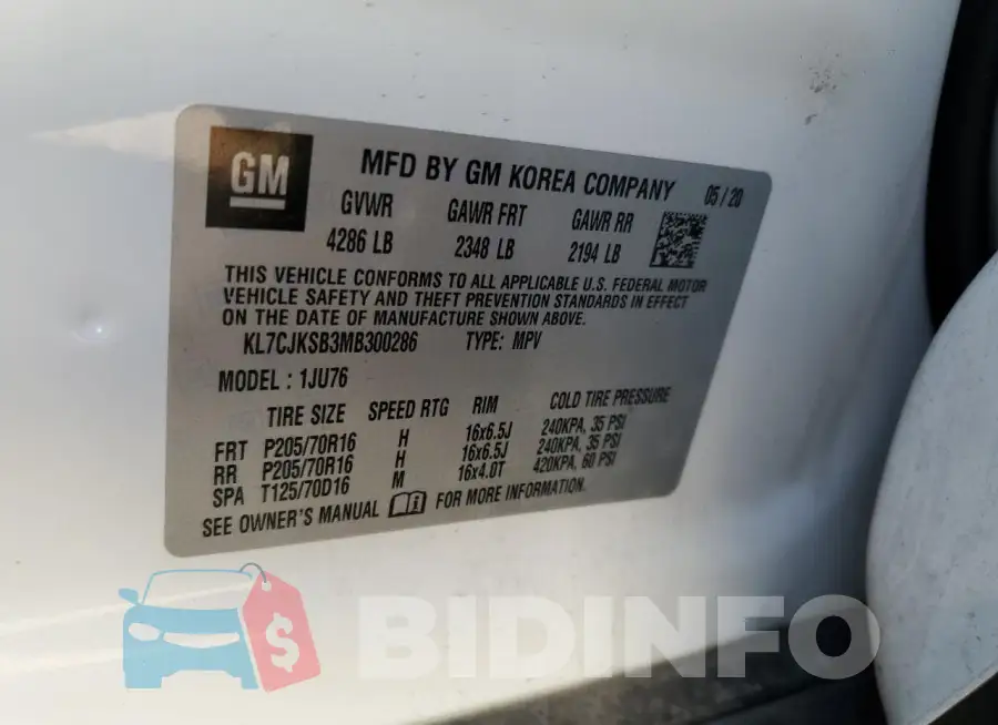 KL7CJKSB3MB300286 Photo# 12
